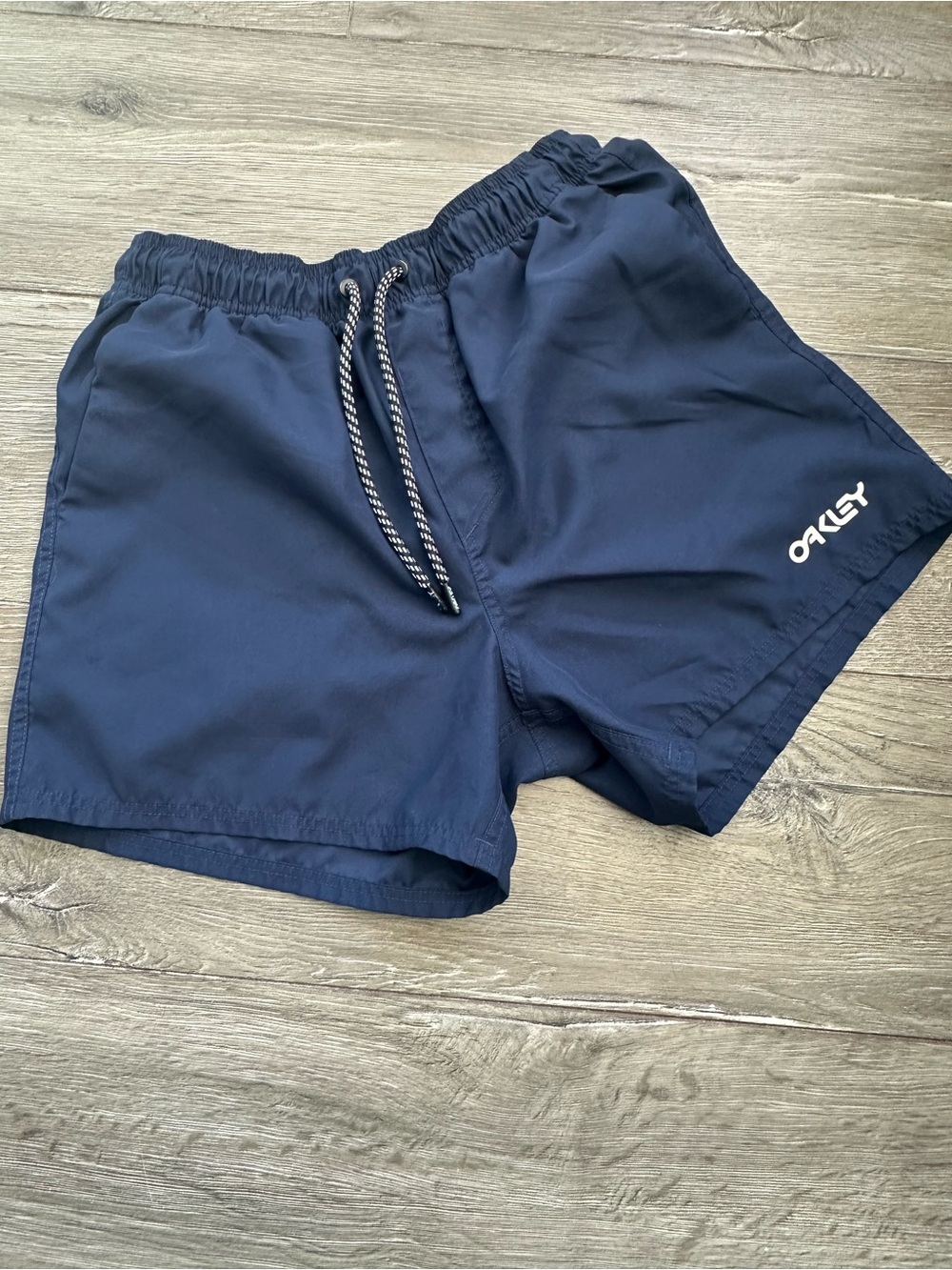 Oakley Men's Dark Blue Swim Trunks with Drawstring